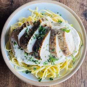 Pasta Alfredo with Chicken or Shrimp