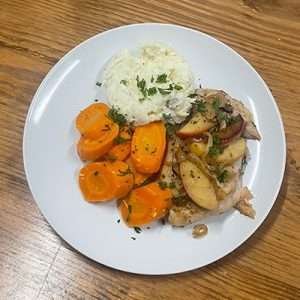Apple Dijon Braised Chicken Thighs